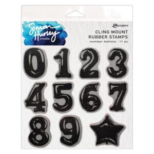 Simon Hurley create. Cling Mount Stamp -- Number Balloons