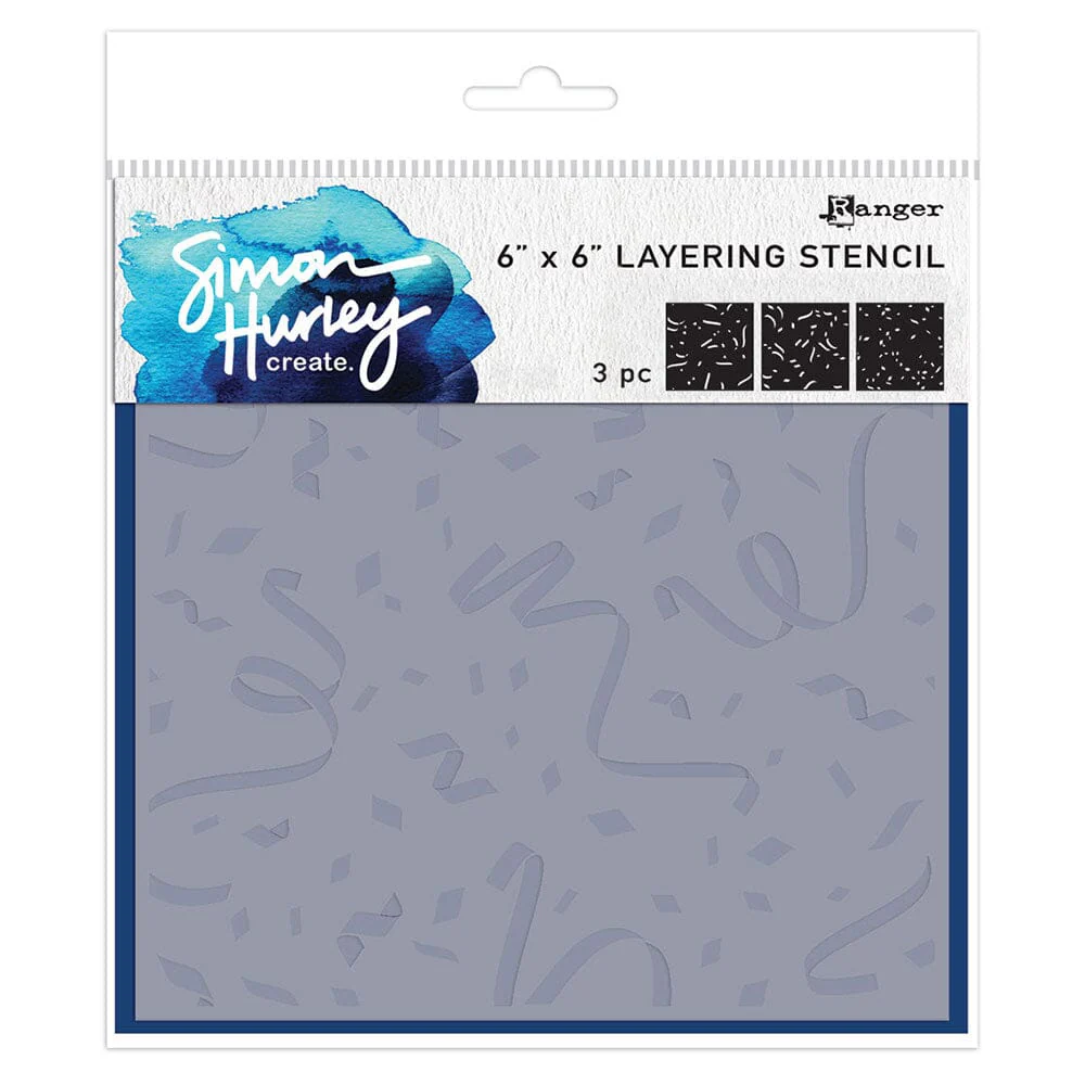 Simon Hurley create. Layering Stencil -- Cue The Confetti