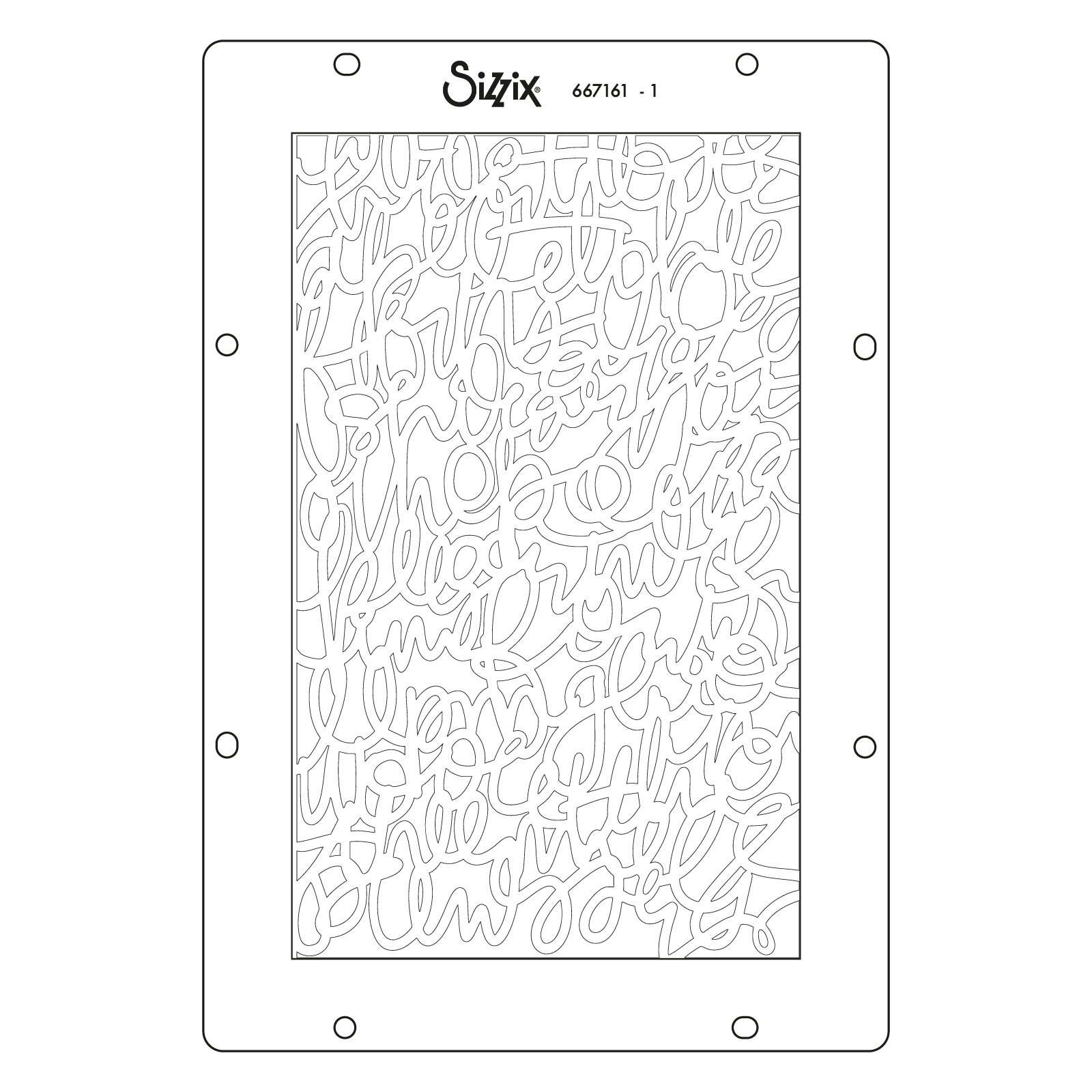 Sizzix A5 Stencil 4PK - Words and Numbers by Vicki Boutin - Image 3