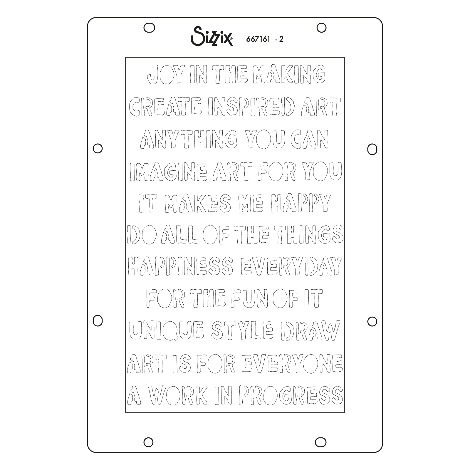 Sizzix A5 Stencil 4PK - Words and Numbers by Vicki Boutin - Image 4