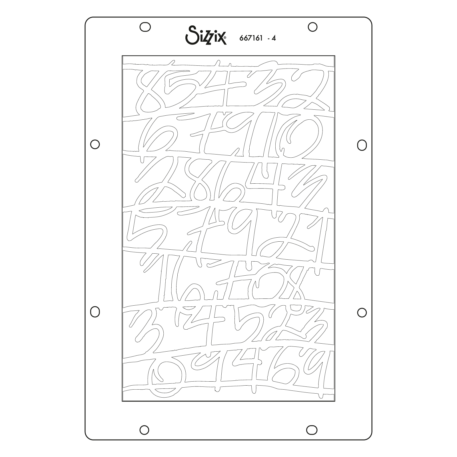 Sizzix A5 Stencil 4PK - Words and Numbers by Vicki Boutin - Image 5
