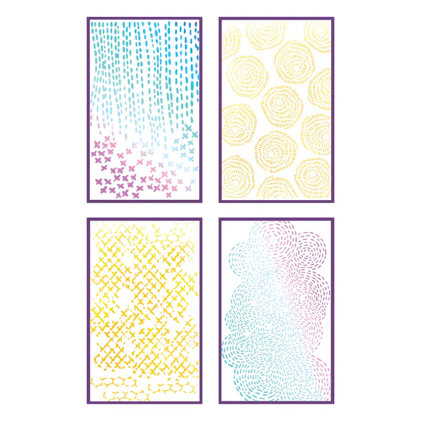 Sizzix A5 Stencil 4PK - Stitched Florals by Vicki Boutin - Image 2