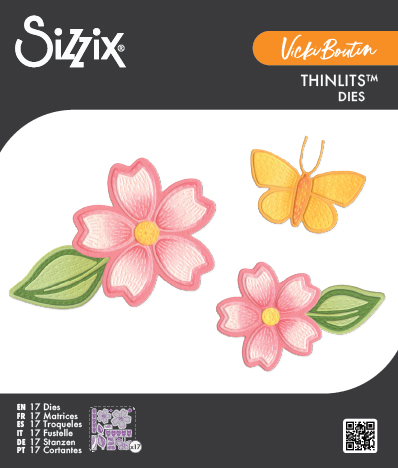 Sizzix Thinlits Die Set 17PK - Stitched Floral by Vicki Boutin