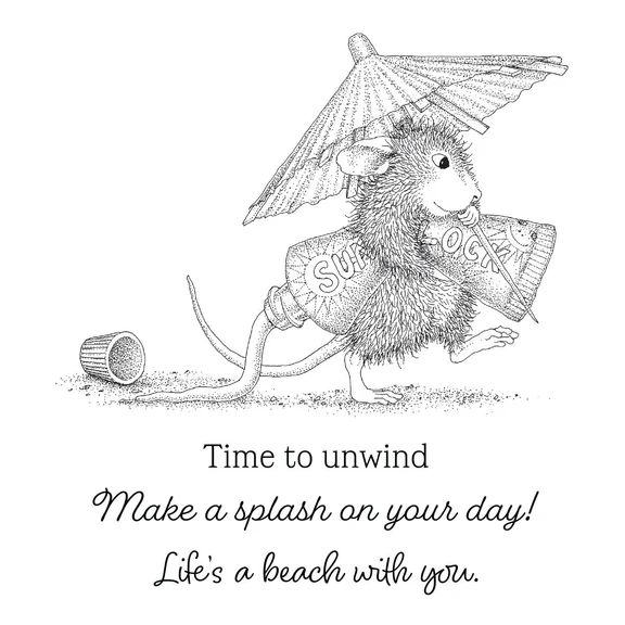 House-Mouse Fun in the Sun Cling Rubber Stamp Set - Image 2