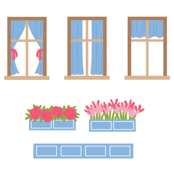Everyday Windows, Curtains and Flower Boxes Etched Dies - Image 2