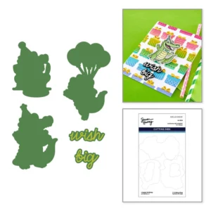 Simon Hurley create. Spellbinders Snappy Birthday Etched Dies