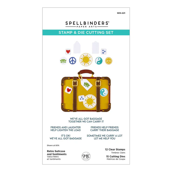 Retro Suitcase and Sentiments Stamp & Die Set