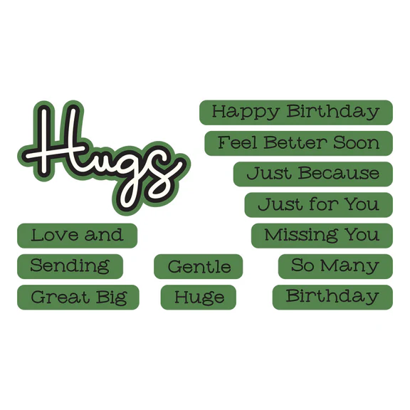 Love and Hugs Sentiments Clear Stamp & Die Set by Lisa Horton - Image 2