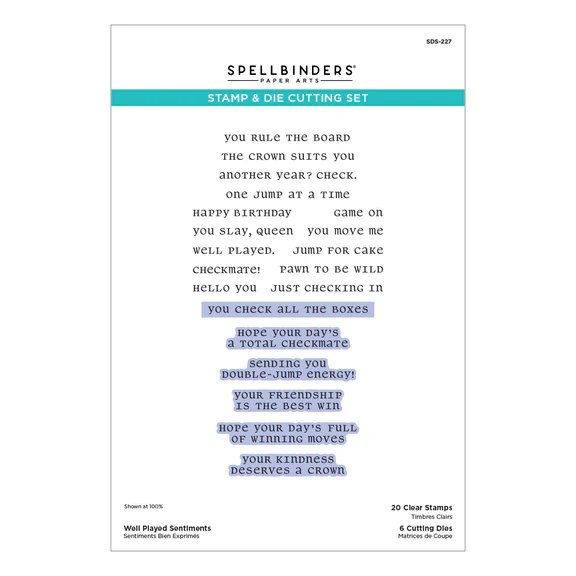 Well Played Sentiments Clear Stamp & Die Set