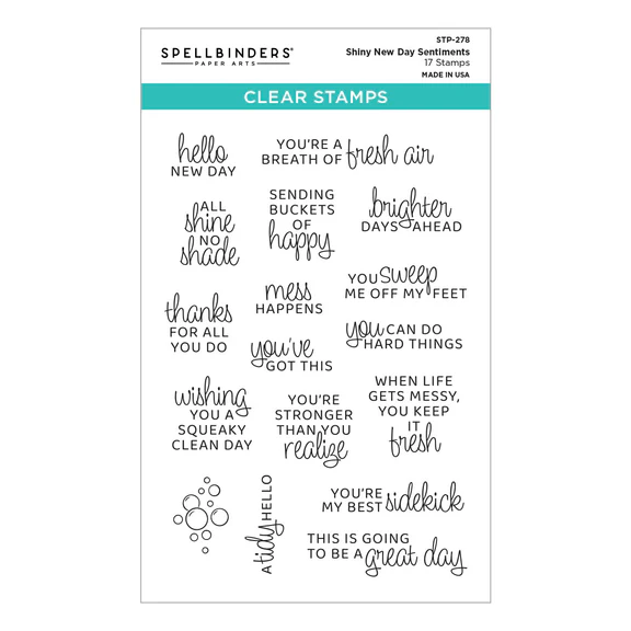 Shiny New Day Sentiments Clear Stamp Set