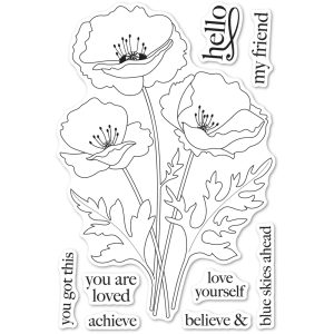 Memory Box Clear Stamp Set – Playful Poppies CL5281
