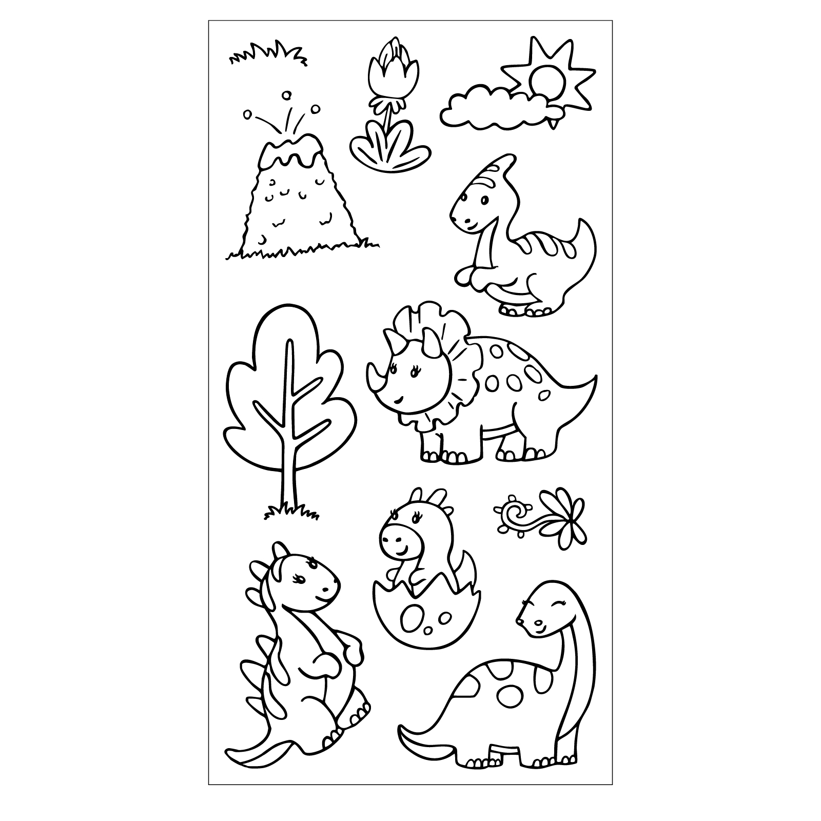 Sizzix Clear Stamps Set 11PK w/11PK Framelits Die Set - Dinosaur Adventures - Image 2