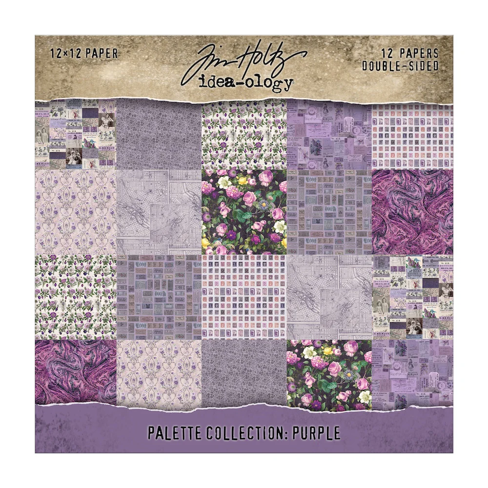 Tim Holtz® Idea-ology™ | Paperie – 12″ x 12″ Palette Collection: Purple