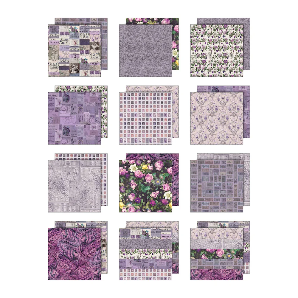 Tim Holtz® Idea-ology™ | Paperie – 12″ x 12″ Palette Collection: Purple - Image 2