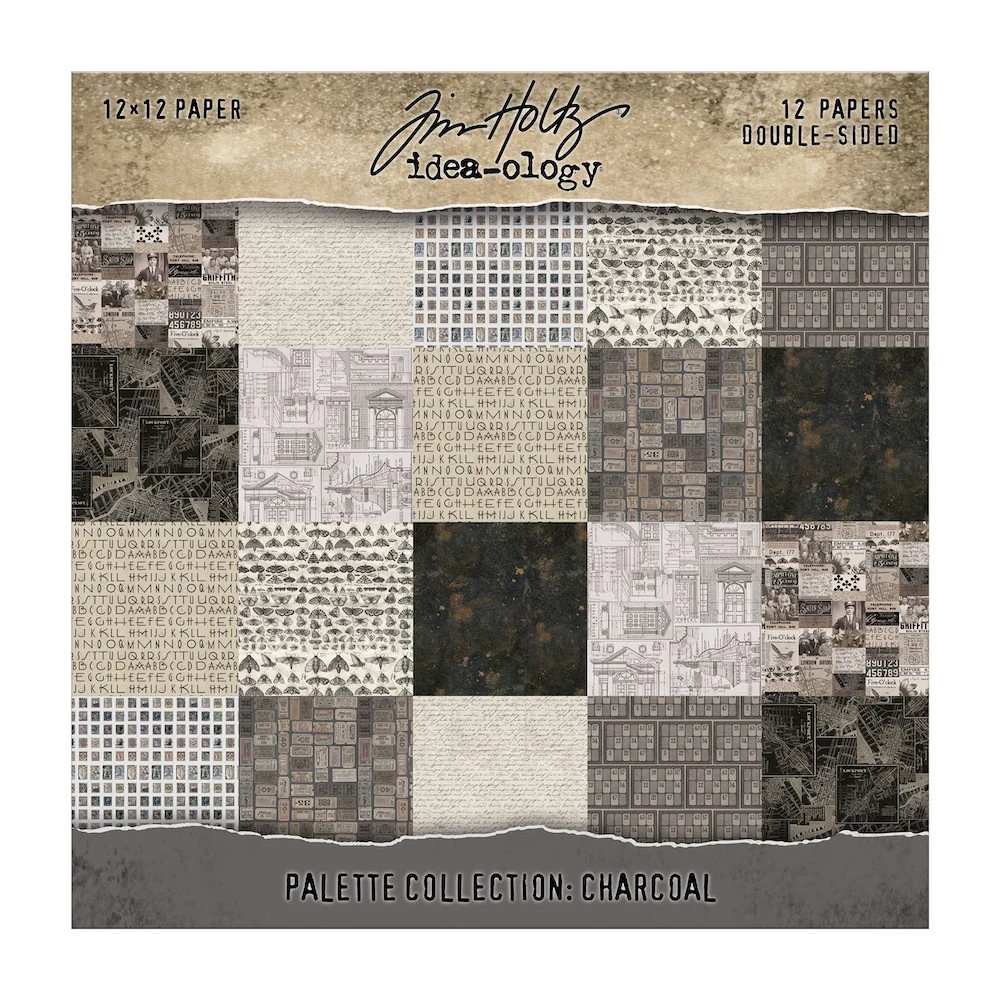 Tim Holtz® Idea-ology™ | Paperie – 12″ x 12″ Palette Collection: Charcoal