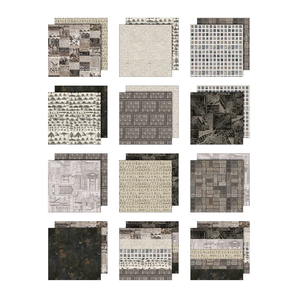 Tim Holtz® Idea-ology™ | Paperie – 12″ x 12″ Palette Collection: Charcoal - Image 2