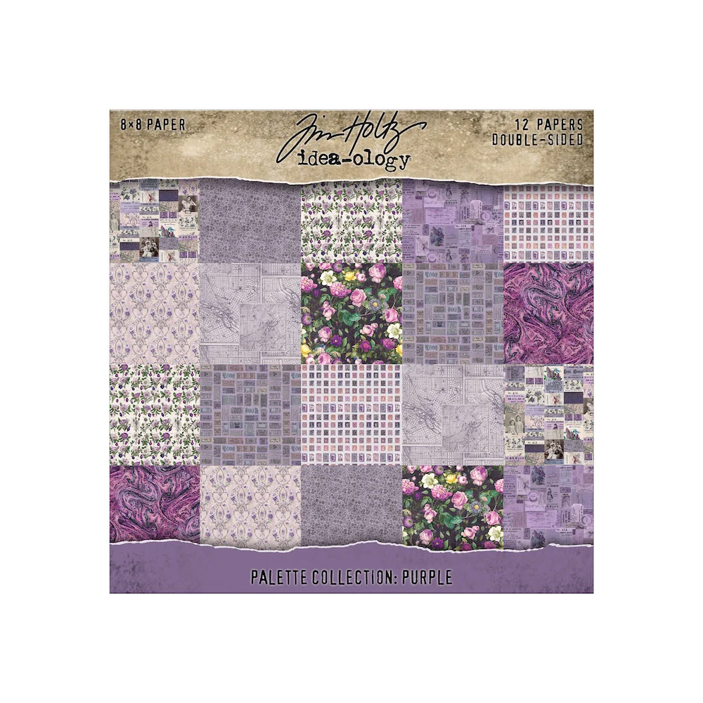 Tim Holtz® Idea-ology™ | Paperie – 8″ x 8″ Palette Collection: Purple