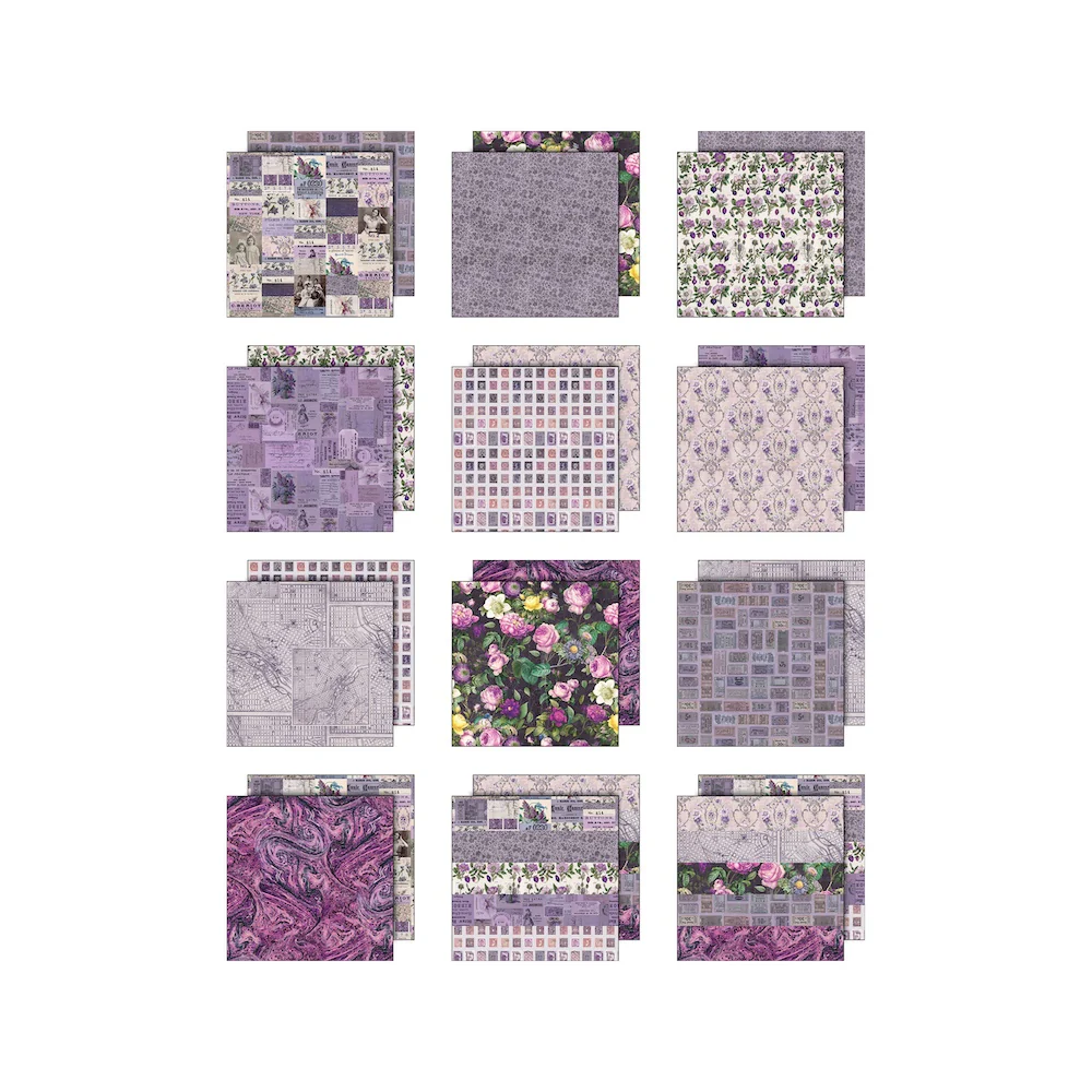 Tim Holtz® Idea-ology™ | Paperie – 8″ x 8″ Palette Collection: Purple - Image 2