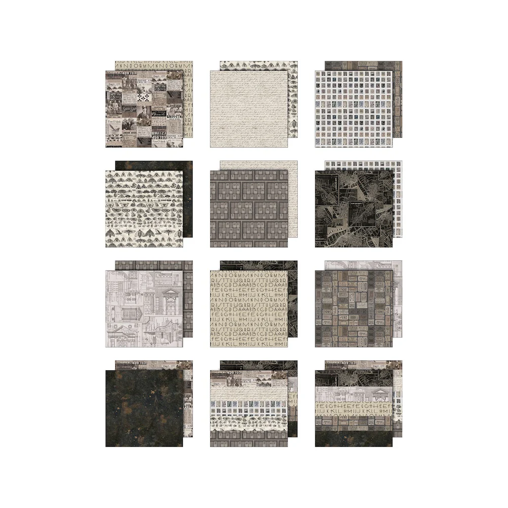 Tim Holtz® Idea-ology™ | Paperie – 8″ x 8″ Palette Collection: Charcoal - Image 2